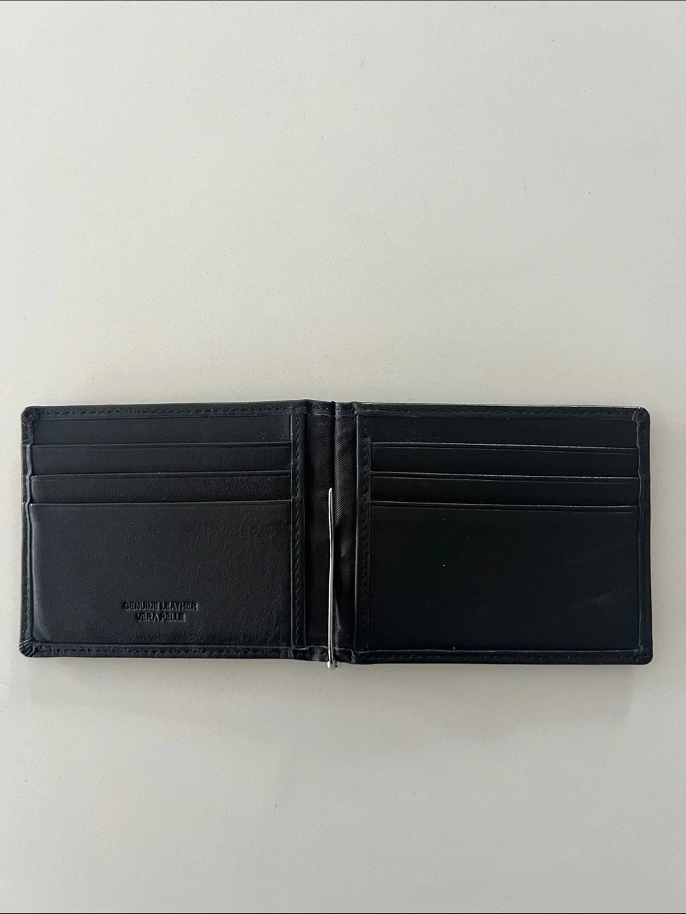 Black Woven Leather Money Clip Wallet - Men’s Accessory
